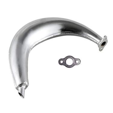 Imagem de HGC 40 mm Meia Lua Silenciador de Banana Caneta de escape Cromado Atualização Alto Desempenho para 49cc 60cc 66cc 80cc Motor de 2 tempos Motorizado Bicicleta Prata