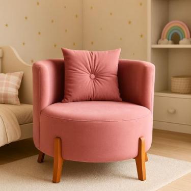 Imagem de Poltrona Orgânica Curva Luna Veludo Rosa - Montanaris Decor - MD MONTA