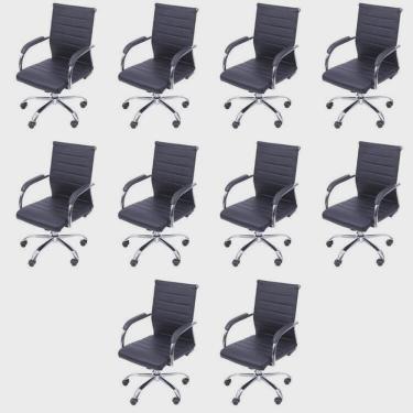 Imagem de Kit 10 Cadeiras para Escritorio Diretor Esteirinha Florenca 3322