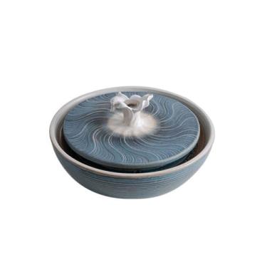 Imagem de XFNVXC Fonte decorativa para uso interno fonte de mesa cerâmica corrente água ornamentos sala de estar fonte de mesa moderna criativa simples decoração Rockery Fountain casa