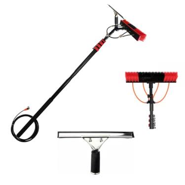 Imagem de Escova leve para limpeza de painel solar, escova de painel solar com cabo longo, poste alimentado por água, para grandes usinas de energia (5,4 m)