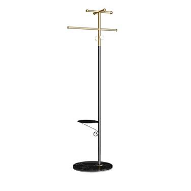 Imagem de Cabideiro, suporte giratório para secar roupas, cabide independente de chão com base de mármore, adequado para sala de estar e quarto