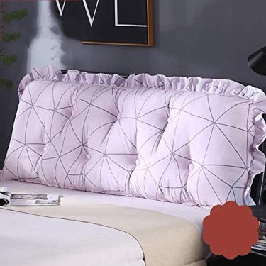 Imagem de Almofada de cabeceira de encosto, almofada lombar estofada lavável removível, posicionadores corporais reforçados, suporte para leitura, cabeceira, travesseiro-j 100 x 12 x 53 cm (39 x 5 x 21