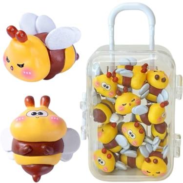 Imagem de AKV Mini abelhas de resina, mini abelhas fofas para artesanato, casas de bonecas, jardim, festa de aniversário, estatueta de desenho animado de pequenas abelhas para decoração de painel de carro