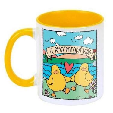 Imagem de Caneca Te amo patodavida e Te amo e não é porco Kit Porcelana Caneca A