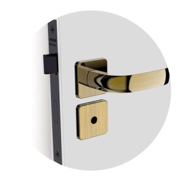 Imagem de Fechadura Banheiro Icaro Roseta Quadrada Ros24 Antique Brass 40mm (40x