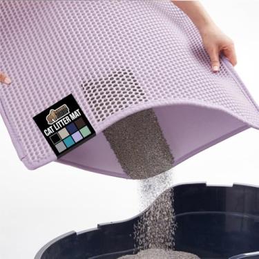 Imagem de Gorilla Grip Tapete de areia para gatos em favo de mel 88 x 61 cm, tapetes de lixo com duas camadas, macio nas patas, suprimentos e itens essenciais para caixa interna, armadilha de alimentação,