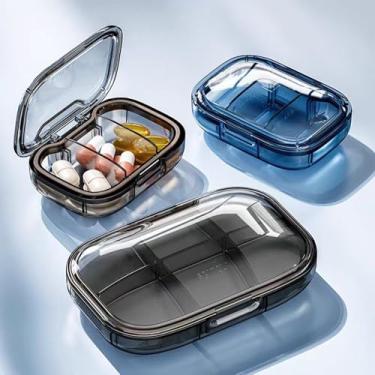 Imagem de Caixa organizadora de medicamentos portátil com 3 compartimentos para armazenamento diário de medicamentos, preta