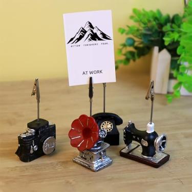 Imagem de 1 organizador de mesa de metal vintage, suportes para câmera, fonógrafo e máquina de costura, clipes para decoração de escritório em casa, câmera