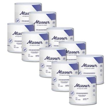 Imagem de Fita Microporosa Hipoalérgica Missner 5cm x 4,5m Branca com 10 Unidade