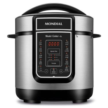 Imagem de Panela De Pressão Elétrica Mondial Digital Master Cooker Pe-40 Panela Elétrica Pressão-127v-preto/inox