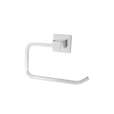 Imagem de Acessório Banheiro Lavatório Porta Toalha De Rosto Papeleira Parede Quadrada Metal Cromada