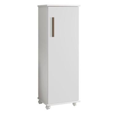 Imagem de Armário Multiuso 1 Porta 4 Prateleiras Olinda Arte Móveis Branco