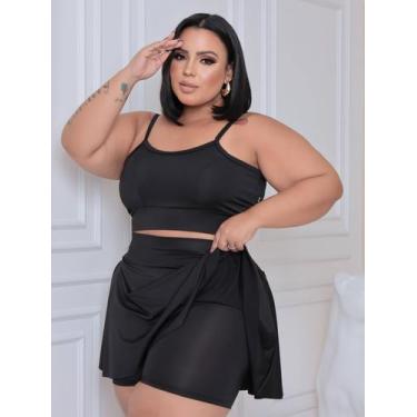 Imagem de Conjunto short saia e top zumba do slim ao plus size M ao G3 dança aca