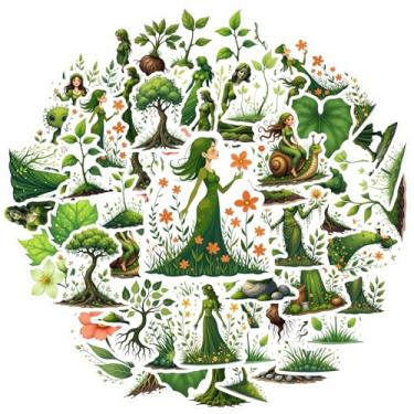 Imagem de 35 peças natureza, plantas, vegetação, ecológica, floresta, papelaria, adesivos, professor, recompensa, material escolar, material escolar caprichoso, para laptop, notebook, scrapbook, bicicleta