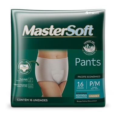 Imagem de Roupa Íntima MasterSoft Pants Unissex Tamanho P/M com 16 Unidades Descartáveis