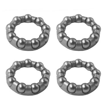 Imagem de bociloy 4 peças de retentor de rolamento de esferas de bicicleta de 1/10.2 cm x 9 esferas, rolamentos de cubo de roda de bicicleta para substituição do eixo dianteiro traseiro, peças de reparo de