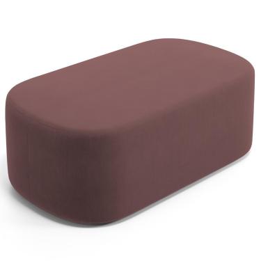 Imagem de Puff Decorativo Orgânico Para Living Quarto 100cm Doha W01 Suede Rosê - Lyam Decor