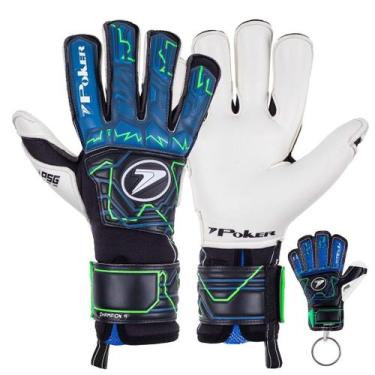 Imagem de Luva de Goleiro Profissional Poker Champion 9, Pt, Az, Vdc, 9