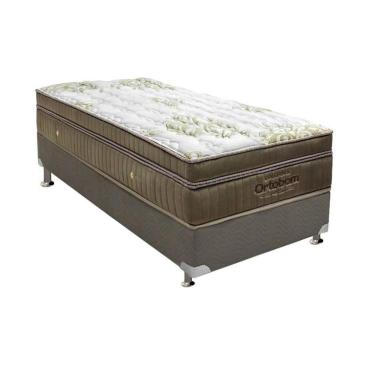 Imagem de Cama Box Solteiro: Colchão Molas Superpocket Ensacadas Ortobom Gold + Box Suede Gray(88X188)