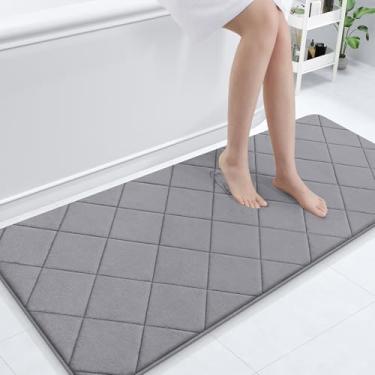 Imagem de OLANLY Tapete de banho de espuma viscoelástica 70 x 24, tapetes de banheiro ultra macios e absorventes, lavável na máquina, tapete de banho confortável para piso de banheiro, banheira e chuveiro