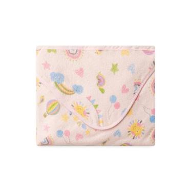 Imagem de Toalha de Fralda Bebê com Capuz Bordado Rosa Solzinho - Papi - Rosa - Único