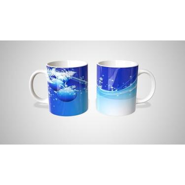 Imagem de Caneca de Cerâmica Natalina, Branca com Decoração Dourada, 325ml, Design de Estrelas e Bolas, Lavável em Lava-Louças, Material Durável, Ideal para Bebidas Quentes, Alça Ergonômica (19)
