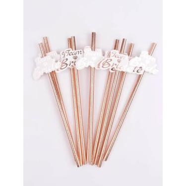 Imagem de 10 peças de canudos de festa, decoração de cupcake, papel folha dourada, garrafa de água, canudos, utensílios de cozinha, presente de Natal (estilo B-10 peças)