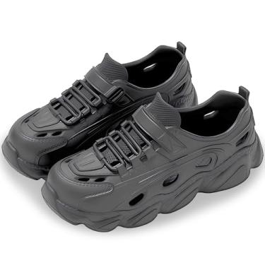 Imagem de Sapatos casuais leves e respiráveis de EVA – Tamancos e mules para dirigir, passear de lazer, corrida esportiva, caminhada ao ar livre, praia, Preto, 8-9 Women/6-7 Men