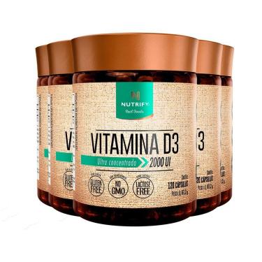 Imagem de Kit 5 Vitamin D3 2000 Ui Nutrify 120 Cápsulas