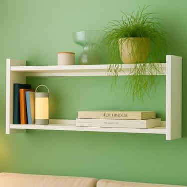 Imagem de Prateleira Suspensa MDF 40x90x18cm Organizador de Livros enfeites Sina