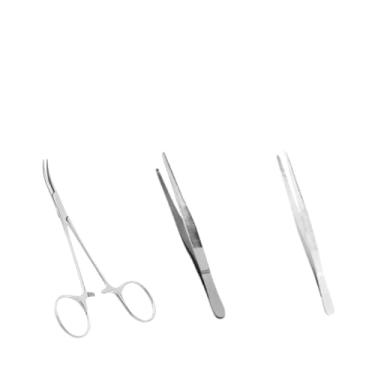 Imagem de Kit Curativo Ésteril com 3 Pinças