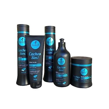 Imagem de Haskell Kit Cachos Sim Definição Shampoo, Condicionador, Máscara, Leave-in e Gel Hidratante 500ml 5 Itens Completo