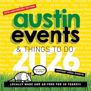 Imagem de Calendário de parede Austin Texas Events 2026 - Mais de 250 datas de eventos e atividades de Austin já estão no seu calendário!