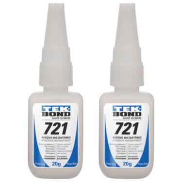 Imagem de Kit 2 Cola Adesiva Instantânea Profissional Incolor 721 TekBond, 20g