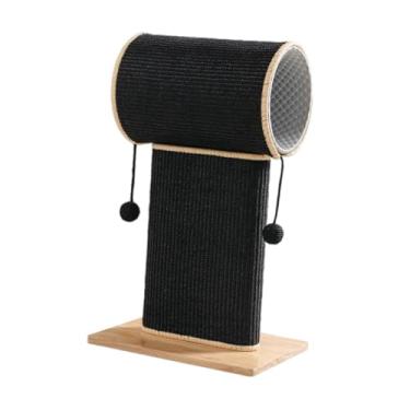 Imagem de WeiLaiKeQi Postagem de arranhões de gato com leito de túnel suprimentos de animais de estimação Black Activity Center para gatos internos moer garras de escalada