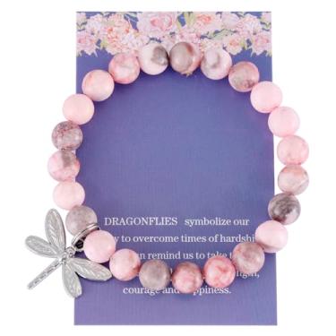 Imagem de AHAETH Presentes de libélula para mulheres, joias para sua mãe, tia amantes, contas de aniversário, pulseiras de libélula