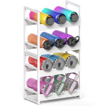 Imagem de Kssiaz Organizador de garrafa de água para armário, organizador de copo de 20/30/1,134 g, suporte de garrafa para Owala/Yeti/Stanley, organizadores de despensa e armazenamento para cozinha, rack de