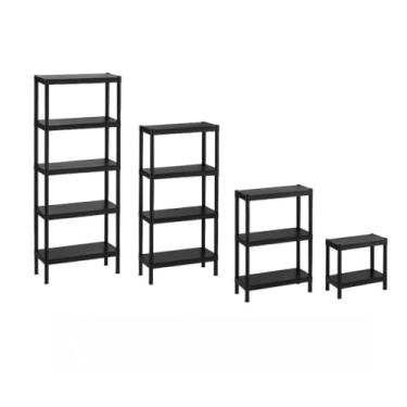 Imagem de Prateleira Organizadora Modular de Plástico Para Cozinha Quarto Livros(Preto,3 Prateleiras)