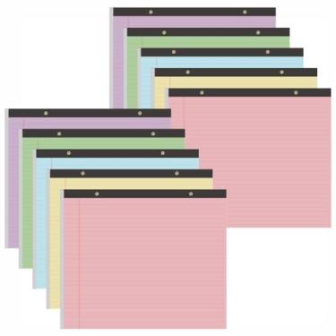 Imagem de Yaridar 10 Pads 11" x 9.5" Legal Pads College Ruled Notepad Landscape Pads of Paper Colored Lined Paper Pads 40 Sheets/Pad 80 GSM Assorted Colors Pastel Writing Pads for School Office