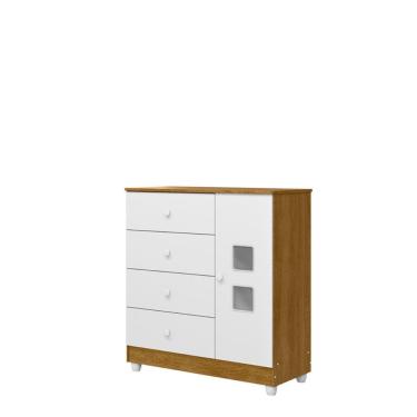 Imagem de Cómoda Antitombamento com 4 Gavetas Pixel -MobiBaby