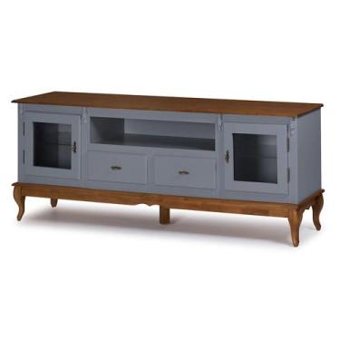 Imagem de Rack para TV Hannover de Madeira com 2 Gavetas 2 Portas de Vidro e Nic