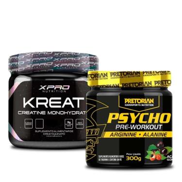 Imagem de Kit Pré Treino Psycho 300g + Creatina Kreat 150g - XPRO Nutrition-Unissex