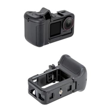 Imagem de YUULNMOP Cabo de bateria de extensão, gaiola de câmera e alça de fotografia de rua para DJI Osmo Action 5 Pro/4/3.4000mAh com suporte de sapata fria, orifício de parafuso de 0,6 cm, liberação rápida