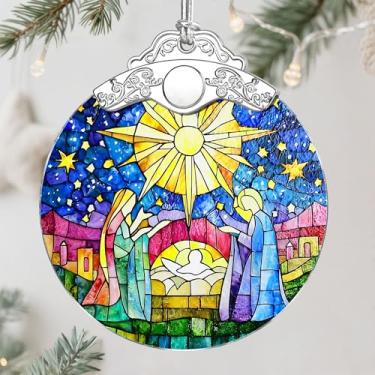 Imagem de Enfeite de Natal, decoração de árvore de Natal, ornamento cristão, presépio, decoração de casa religiosa, presentes cristãos, presentes religiosos, troca de presente, ideia de presente - padrão B