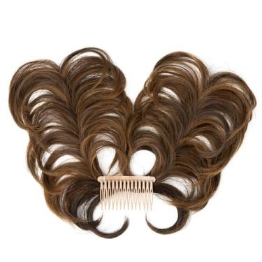 Imagem de Peruca fofa – apliques de fibra sintética de alta temperatura em preto-marrom, ajustável para graça diária