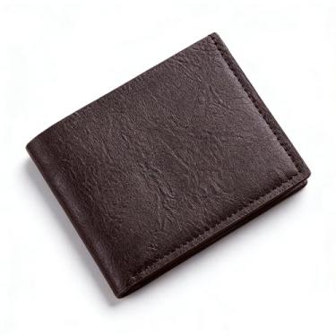 Imagem de Carteira masculina, porta-cartões com zíper duplo com vários bolsos para dinheiro e moedas-34, Marrom, Minimalista