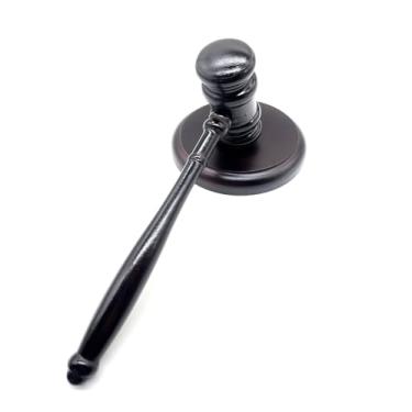 Imagem de Conjunto de martelo de juiz de madeira e bloco de som, acessório de fantasia de justiça acessórios para juízes, advogados, reuniões, presidentes do leilão do conselho, presidentes de clube, tribunal