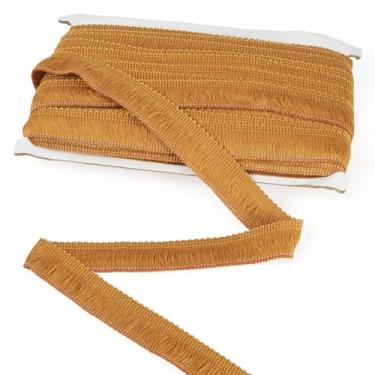 Imagem de Kissitty Borla de acabamento de franja de chocolate de 25 metros, acabamento de fita de renda de fibra de poliéster de 2,5 cm para costura, roupas, almofadas, cortina, faça você mesmo, artesanato