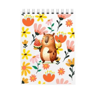 Imagem de Caderno Espiral com Ilustração de Urso com Frutas, Flores Coloridas, Design Infantil, Volta às Aulas 2026 (2, Branco)